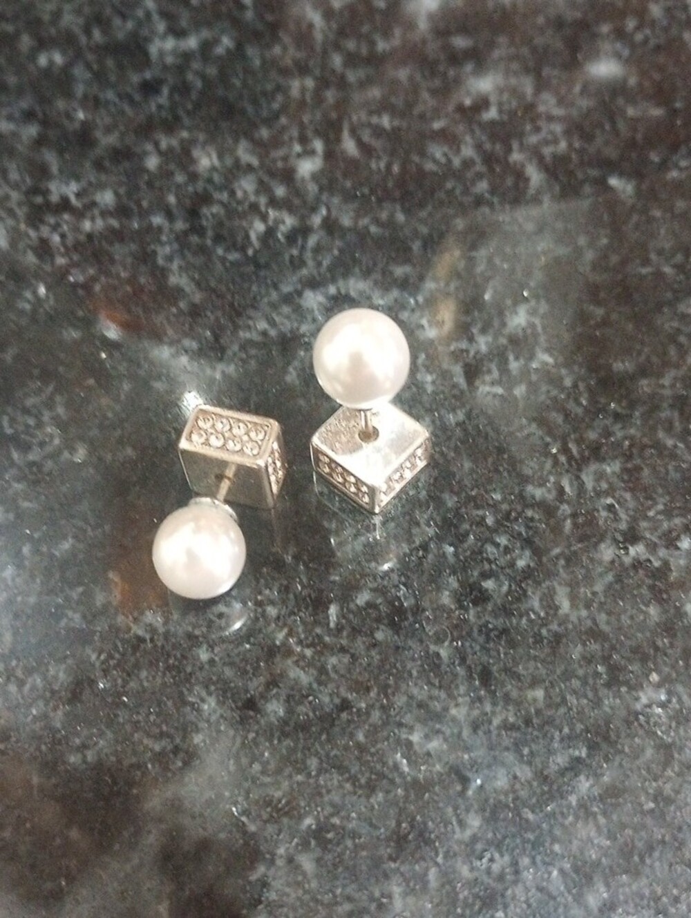 BRIGHTON Pearl and Cubic Zirconia Stud Earrings - White